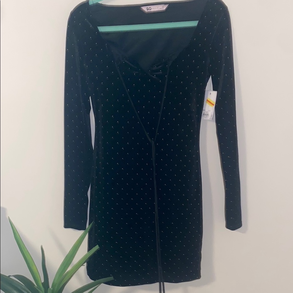Black Bodycon Long Sleeve Scoop Neck Dress